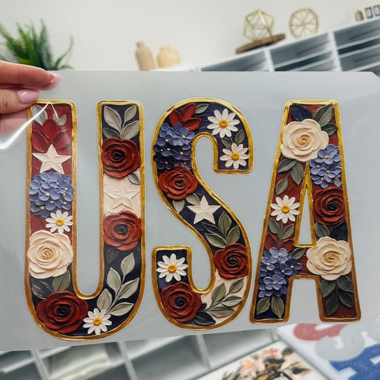 Floral USA Tee