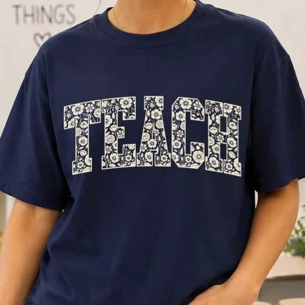 Teach Floral Tee