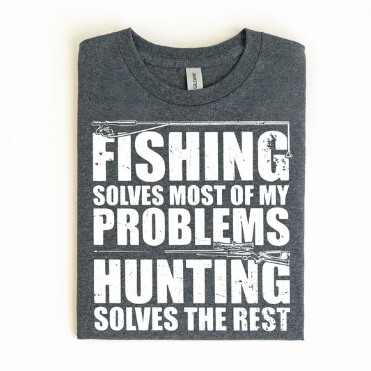Fishing/Hunting Solves Problems Hooded Sweatshirt