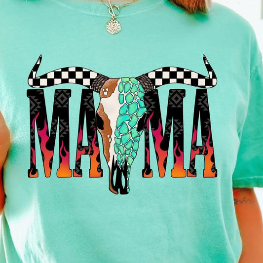 MAMA Bull Skull Hooded Sweatshirt