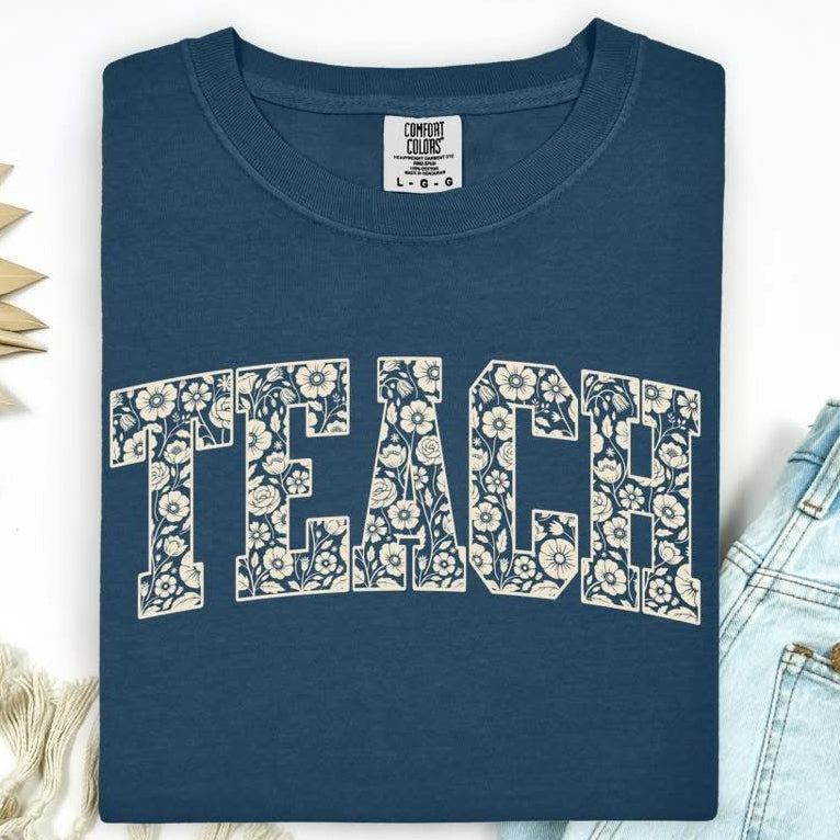 Teach Floral Tee