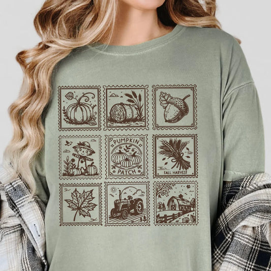 Fall Stamps Hooded Sweatshirt