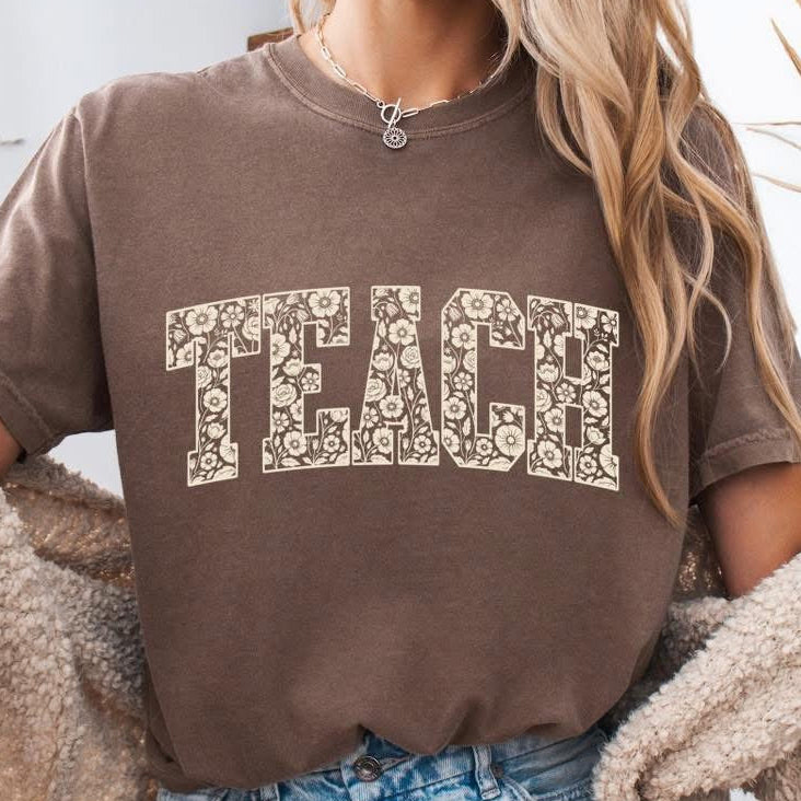 Teach Floral Tee