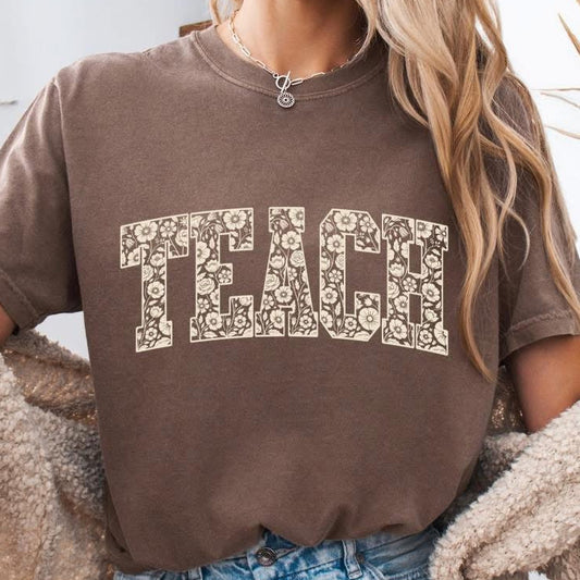 Teach Floral Tee